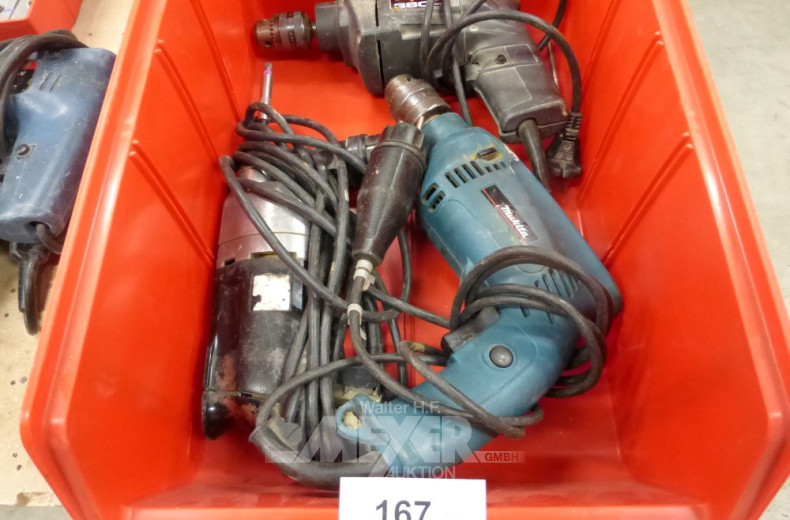 3 div. Bohrmaschinen: MAKITA; SKIL, unles.