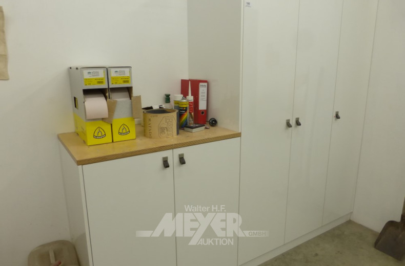 Materialschrank, Holz, weiß gelackt,