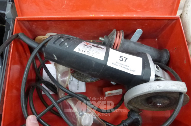 Winkelschleifmaschine im Kasten