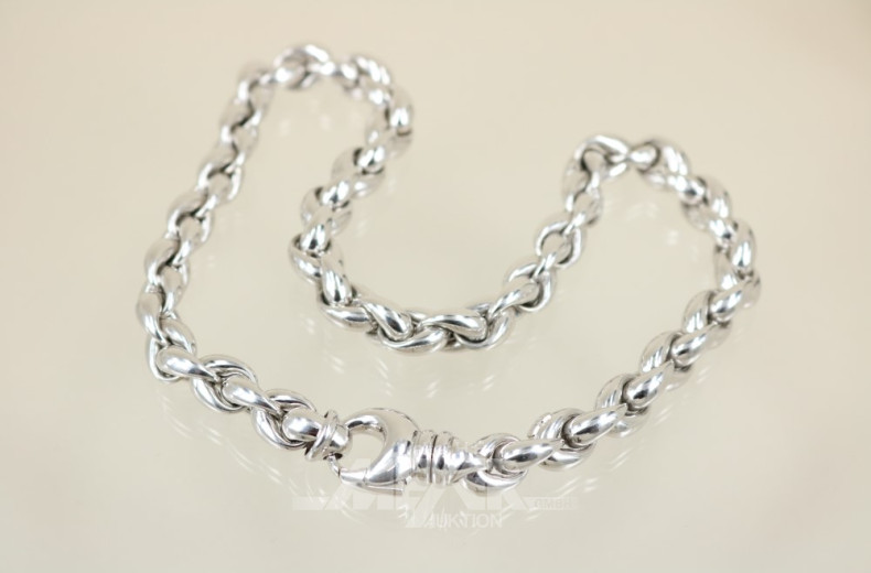 Glieder-Halskette, 750er WG, ca. 60 g.,