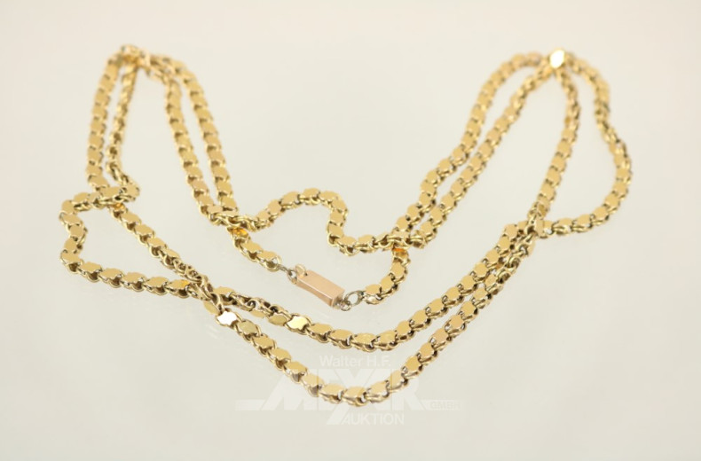 lange Halskette, 750er GG, ca. 40 g.