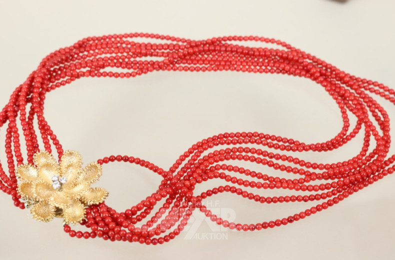 Korallen-Collier, 7-reihig,
