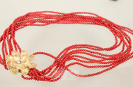 Korallen-Collier, 7-reihig,