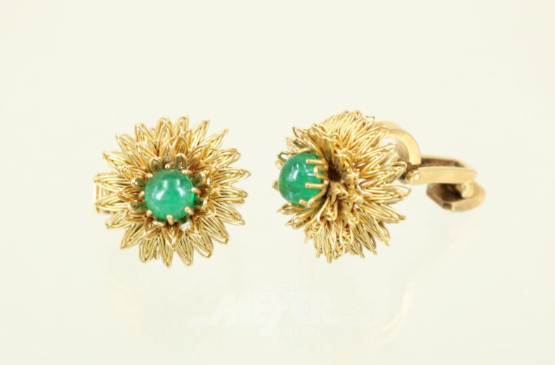 Paar Ohrclipse, 750er GG, ca. 13,5 g.