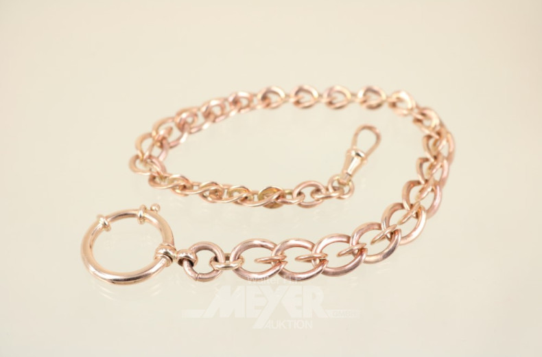 Taschenuhrenkette, 585er RG, ca. 27,5 g.