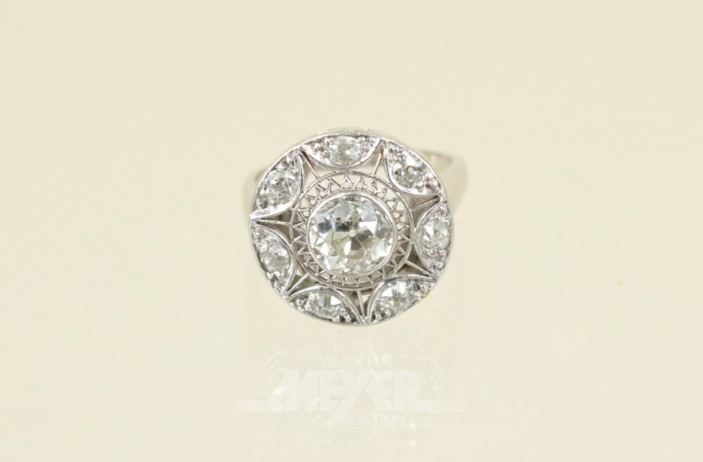 Damenring, 585er WG,  rhodiniert,