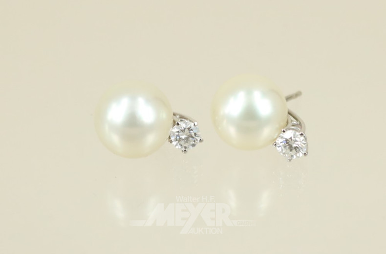 Paar Ohrstecker, 750er WG, mit je 1 gr.