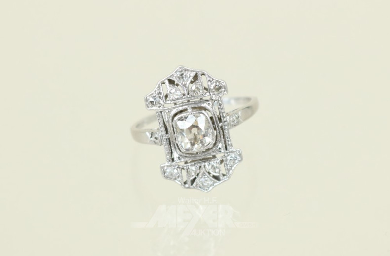 Damenring, 585er WG, Art-Deco-Stil,