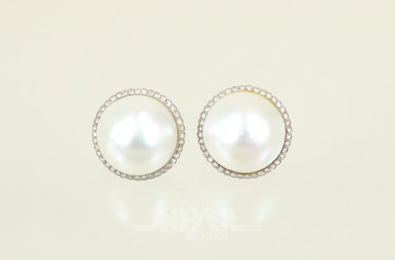 Paar Ohrclipse, 585er GG, mit je