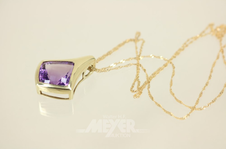 Halskette, 585er GG, mit Anhänger,