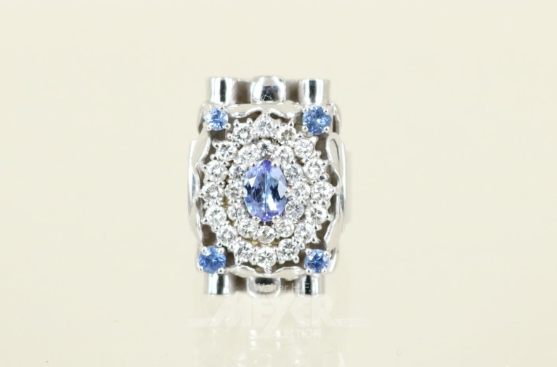 Damenring, 585er WG, Modell 40er Jahre,