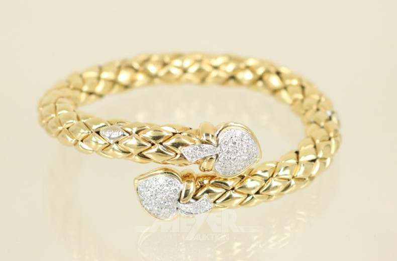 Armreif, 750er GG, ca. 54 g., gegenüber