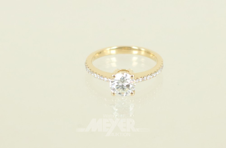 Damenring, 750er GG, bes. 1 Brilllant-