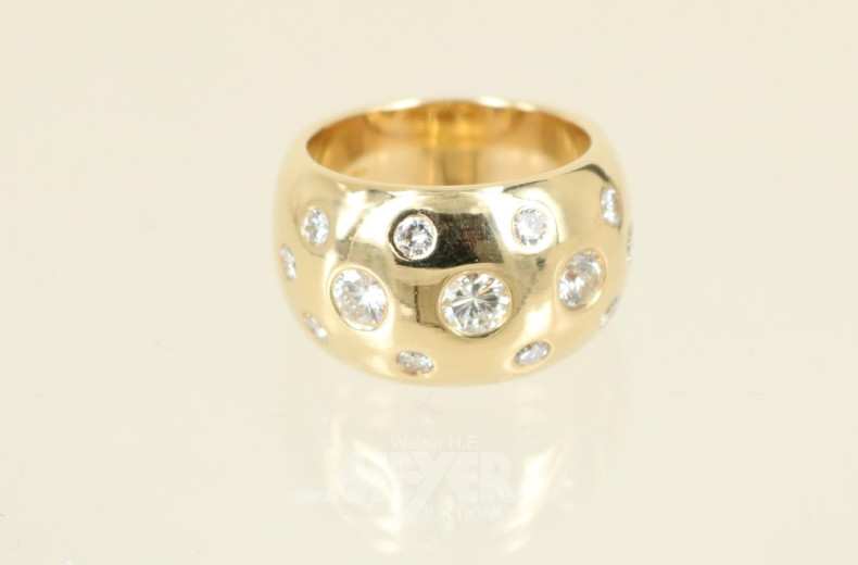 Damenring, 750er GG, ca. 18,5 g.,