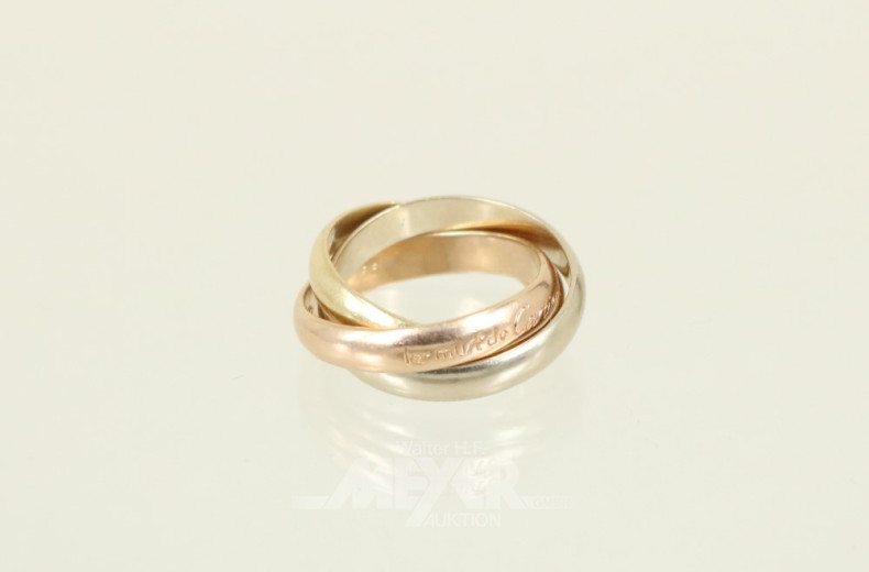 Ring, 750er GG/RG/WG, 3-tlg., ca. 8 g.