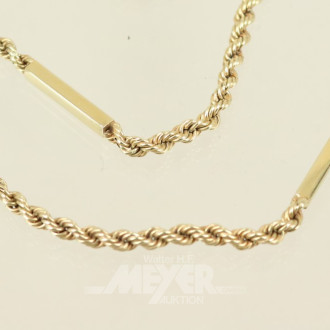 dünne Kordel-Halskette mit rechteckigen