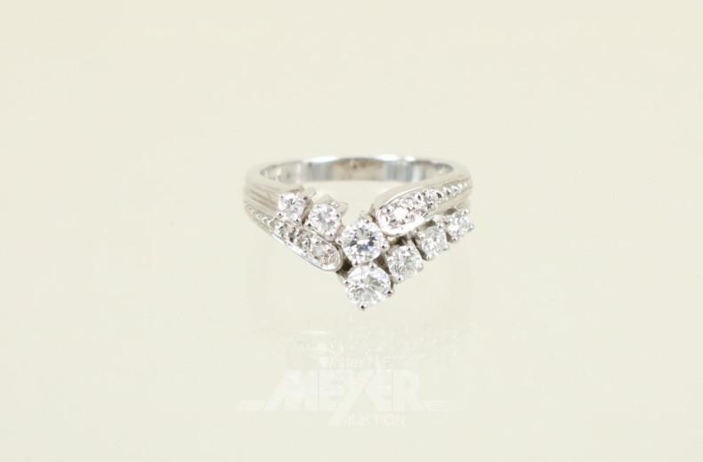 Ring, 585er WG, Ringkopf v-förmig,