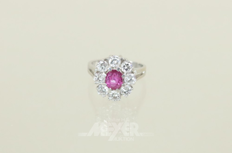 Ring, 585er WG, besetzt mit 1 oval