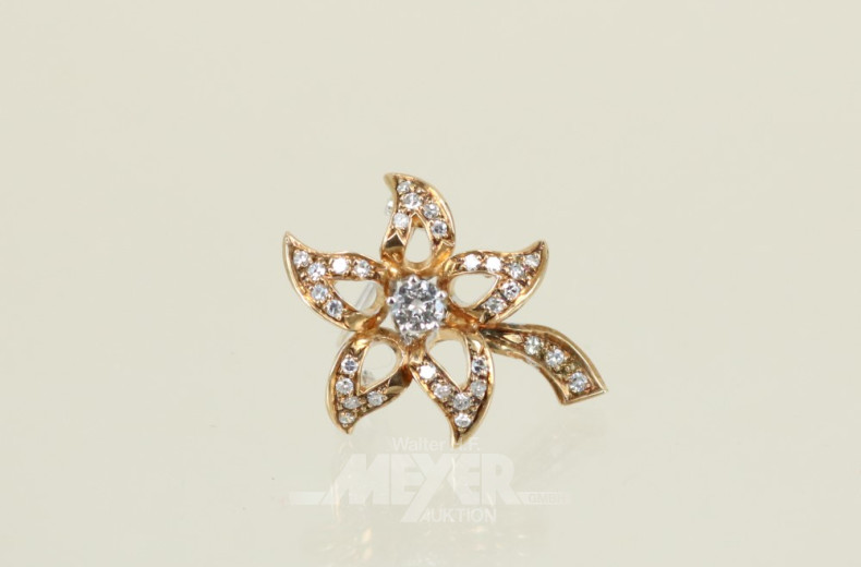 kl. Brosche, 585er GG, besetzt mit