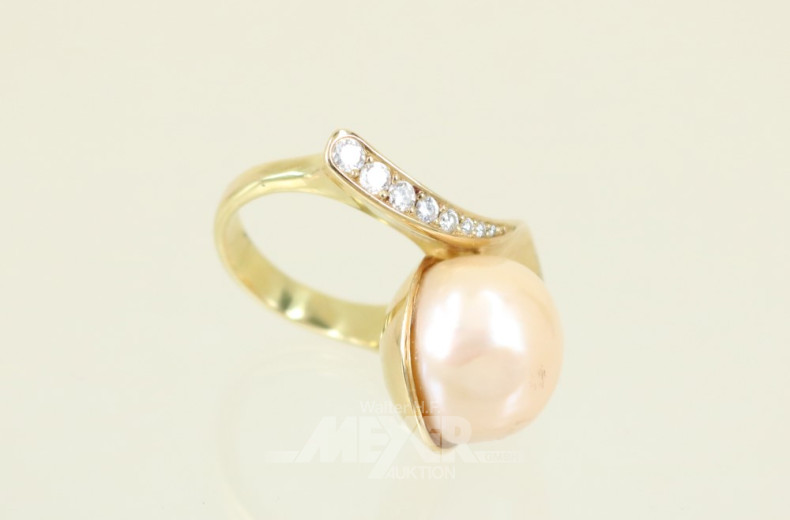 Damenring, 750er GG, ca. 20 g., besetzt