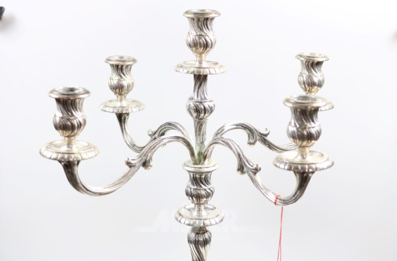 gr. Tisch-Kerzenleuchter, 800er Silber,