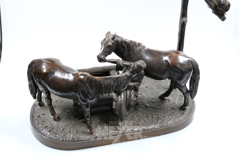 Bronzefigur ''Pferde an der Tränke''