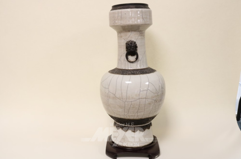 China-Bodenvase, Ton mit Krakelierung