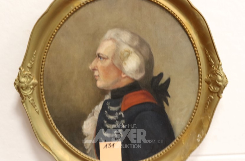 kl. ovales Gemälde, rücks. beschrieben