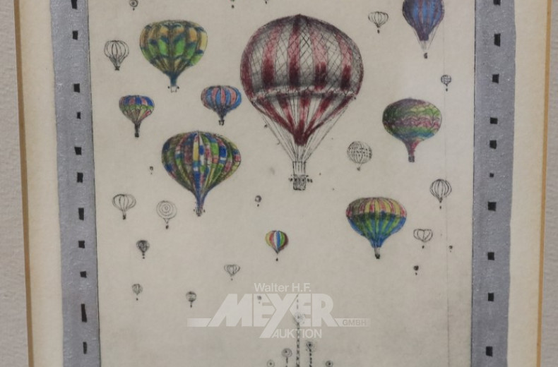 Lithographie ''Fesselballon''