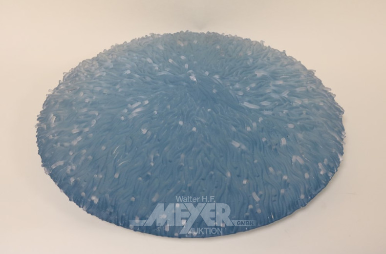 schwere Kristall-Skulptur, hellblau,