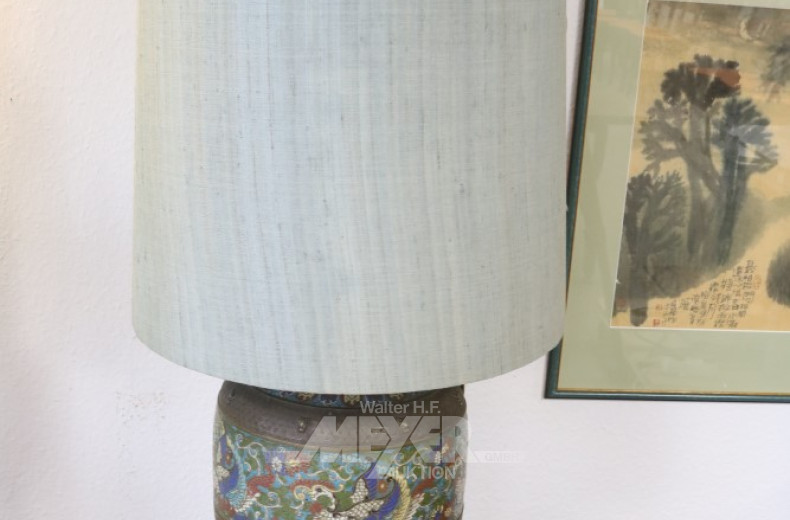 Paar gr. China-Vasenlampen, Cloisonnè