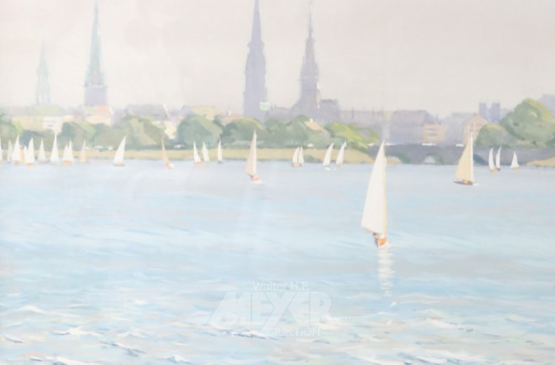 Aquarell ''Aussenalster''