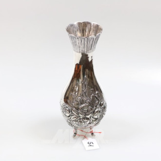 Vase, 835er Silber, Blumendekor,