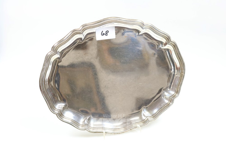 Tablett, 835er Silber, ca. 310 g.