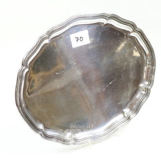 ovales Tablett, 800er Silber, ca. 480 g.