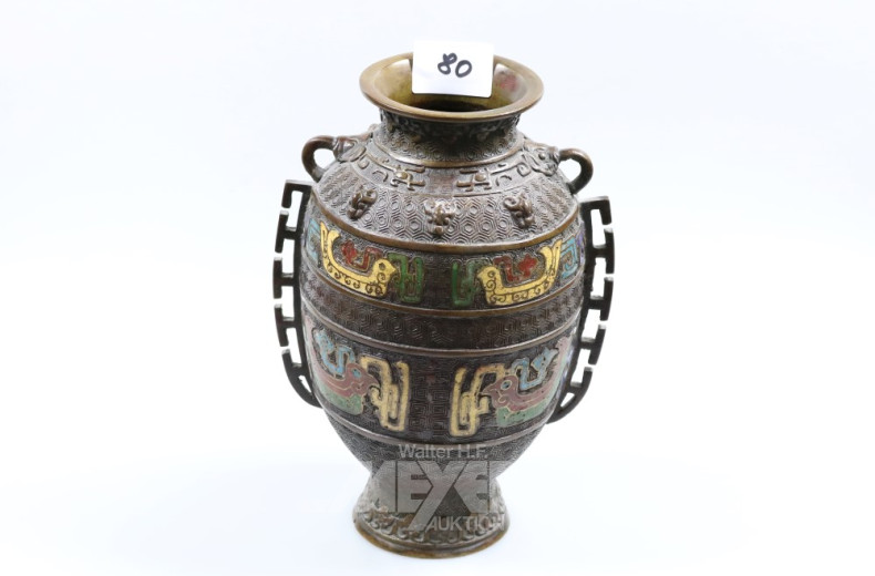 Bodenvase, China, mit polychromer