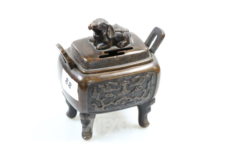 chin. Räuchergefäß mit Elefantenfigur,