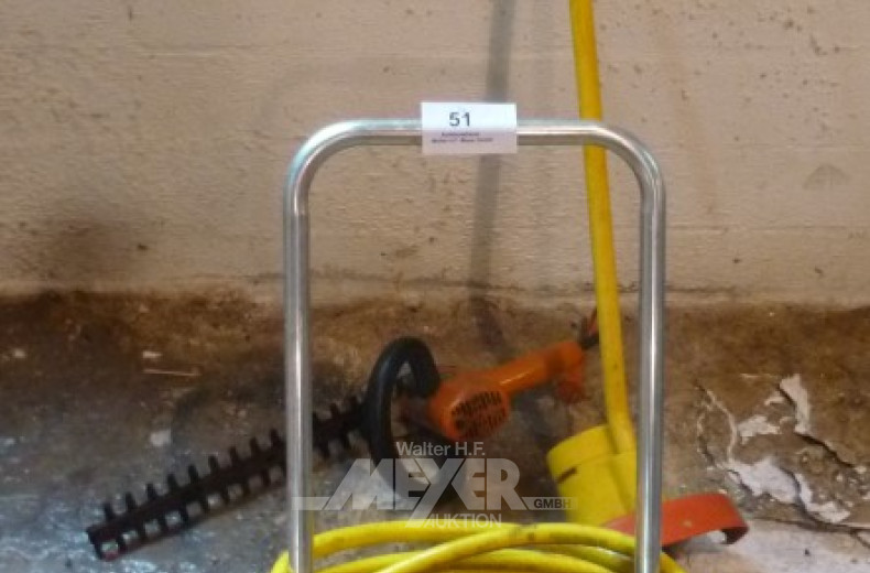 Schlauchwagen, 1 E-Fadentrimmer u.