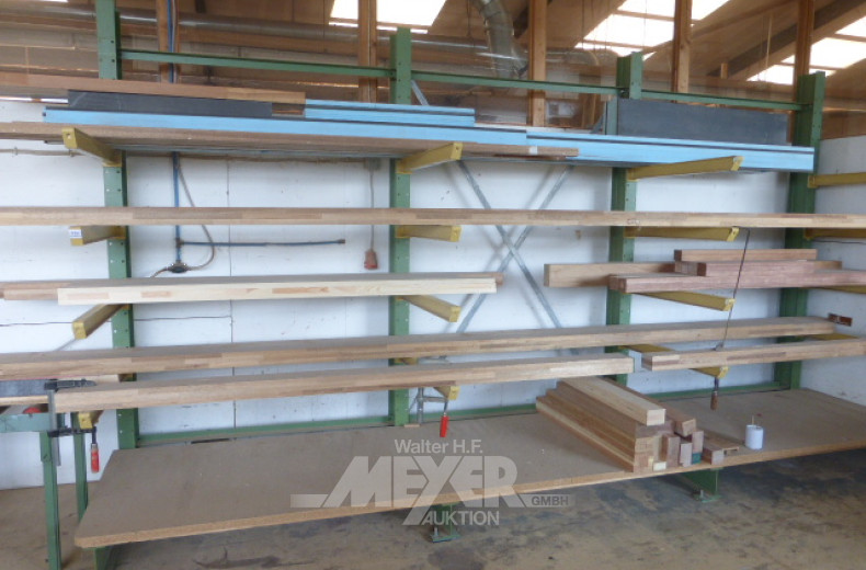 Kragarmregal, 4 Aufrichter, 5 Lagen