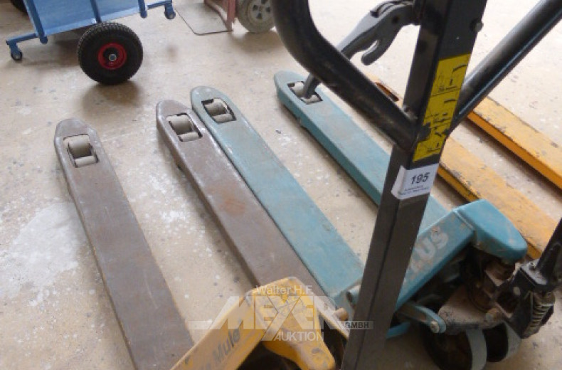 Tandem-Gabelhubwagen, gelb