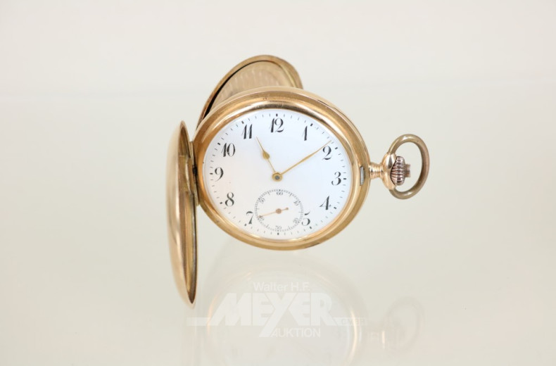Sprung-Deckel-Taschenuhr, 585er GG,