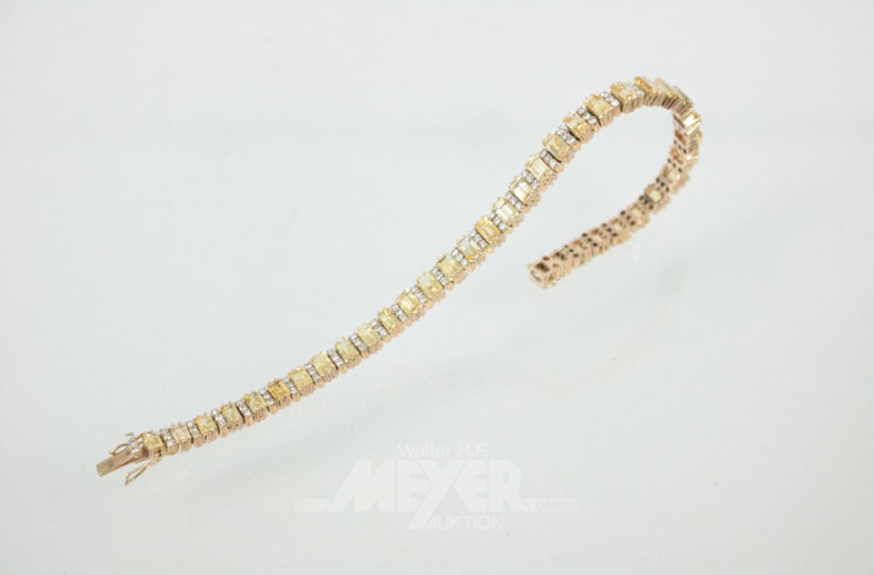 Armband, 585er GG, besetzt mit