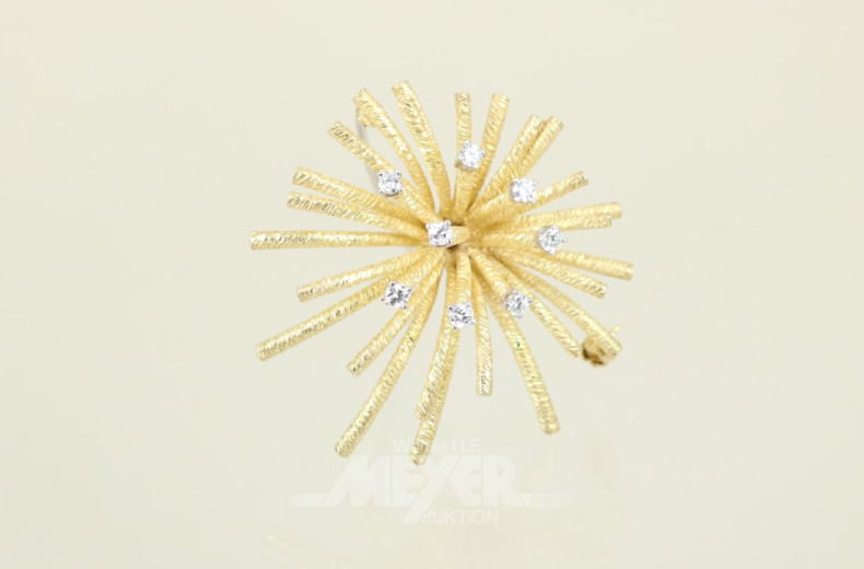 Brosche, 750er GG, ca. 19,5 g.,