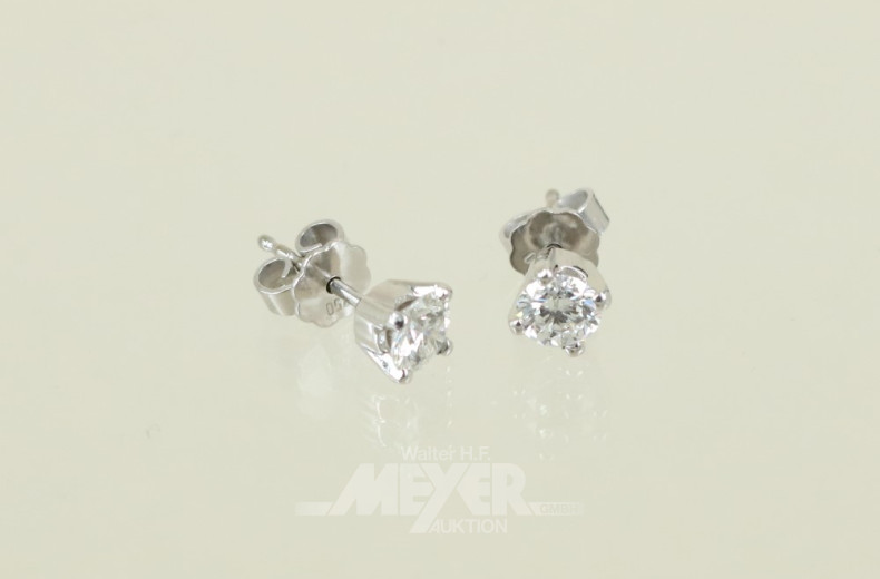 Paar Ohrstecker, 750er WG, besetzt mit