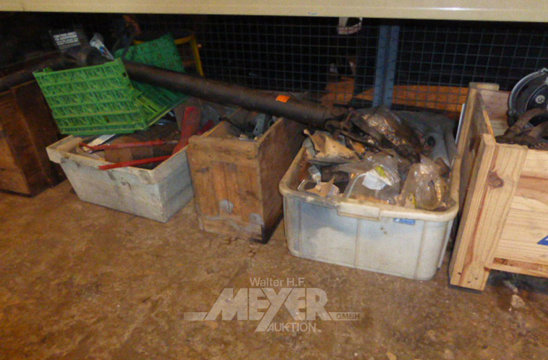 6 Holzkisten mit Alt- und Neuteilen BMW,