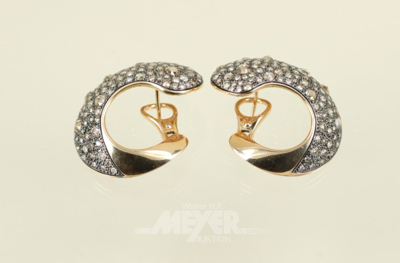 Paar Ohrstecker/Clipse, 750er Roségold,