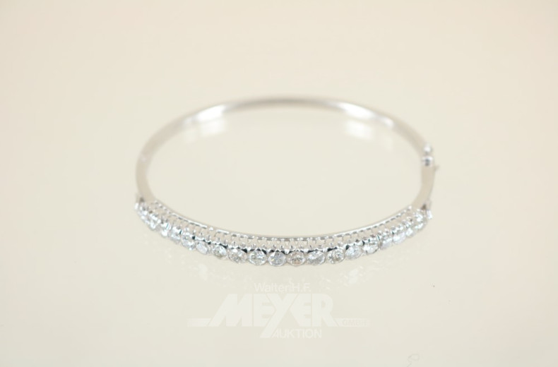 Armreif, 585er WG (ungestempelt) besetzt