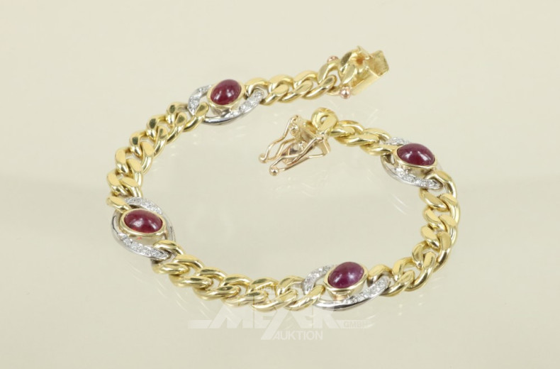 Flachpanzerarmband 750er GG, ca. 30 g.