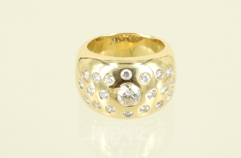 Damenring, 750er GG, ca. 27 g.,