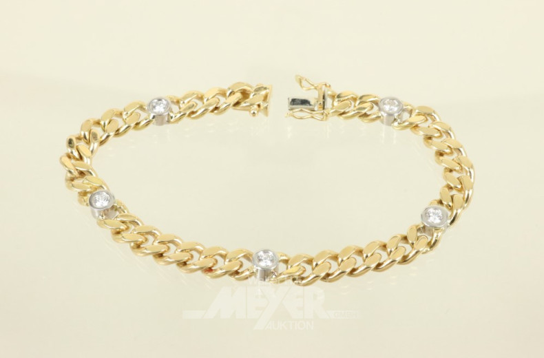 Flachpanzerarmband, 750er GG,